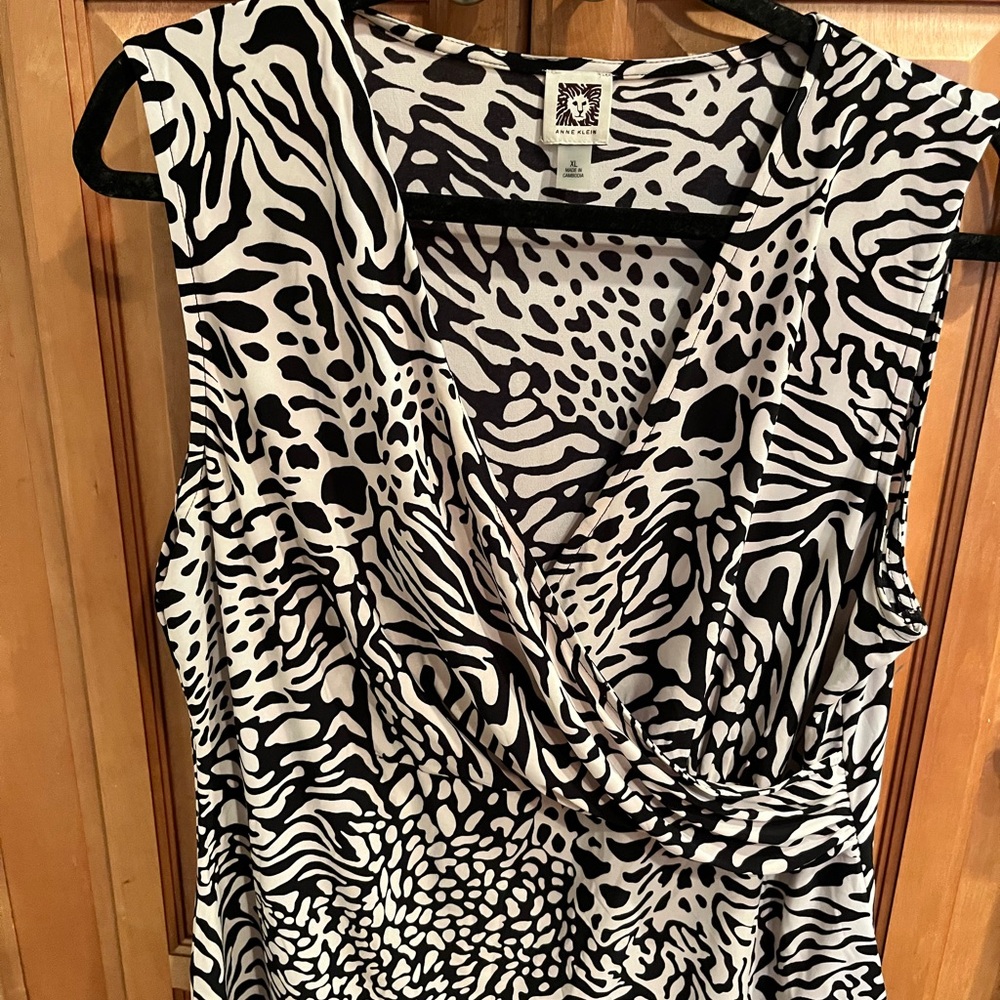 Anne Klein Zebra Print Sleeveless Top